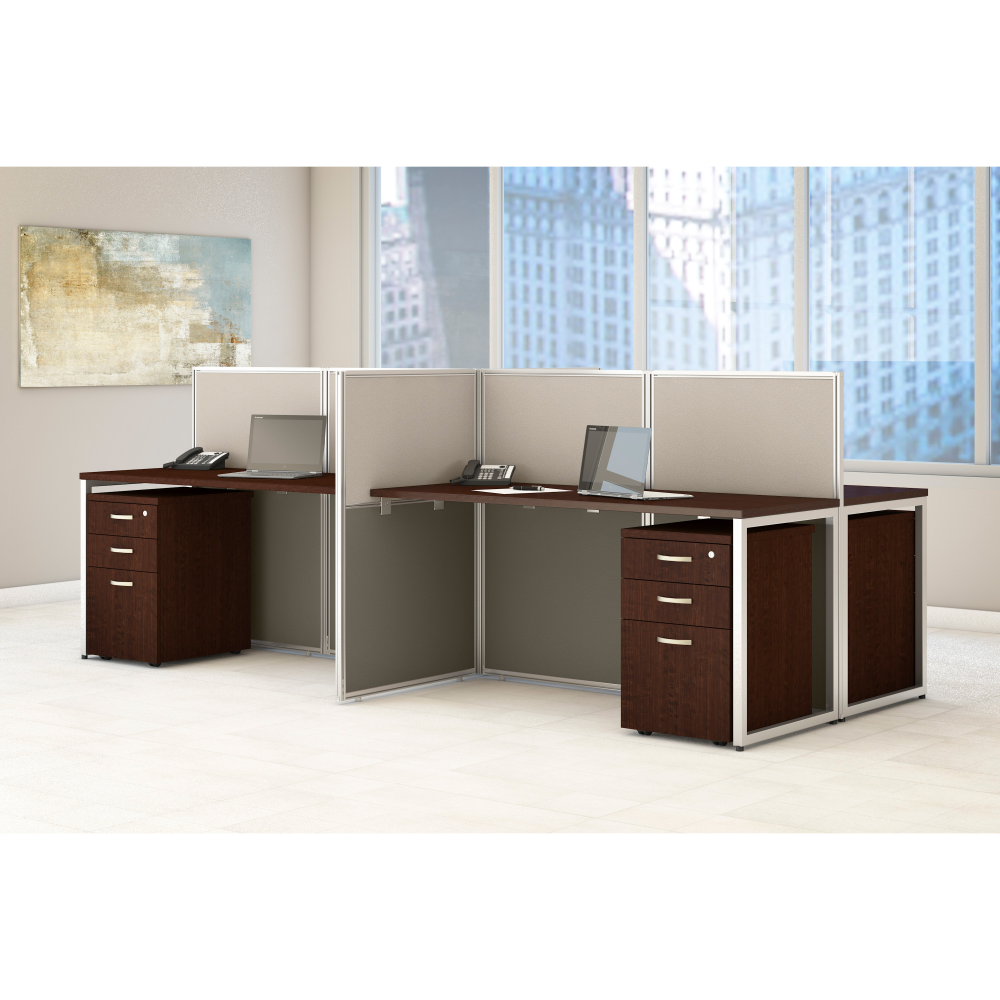 Shop Bush Business Furniture Easy Office 60W 2 Person L Shaped Cubicle Desk Workstation with 45H Panels
