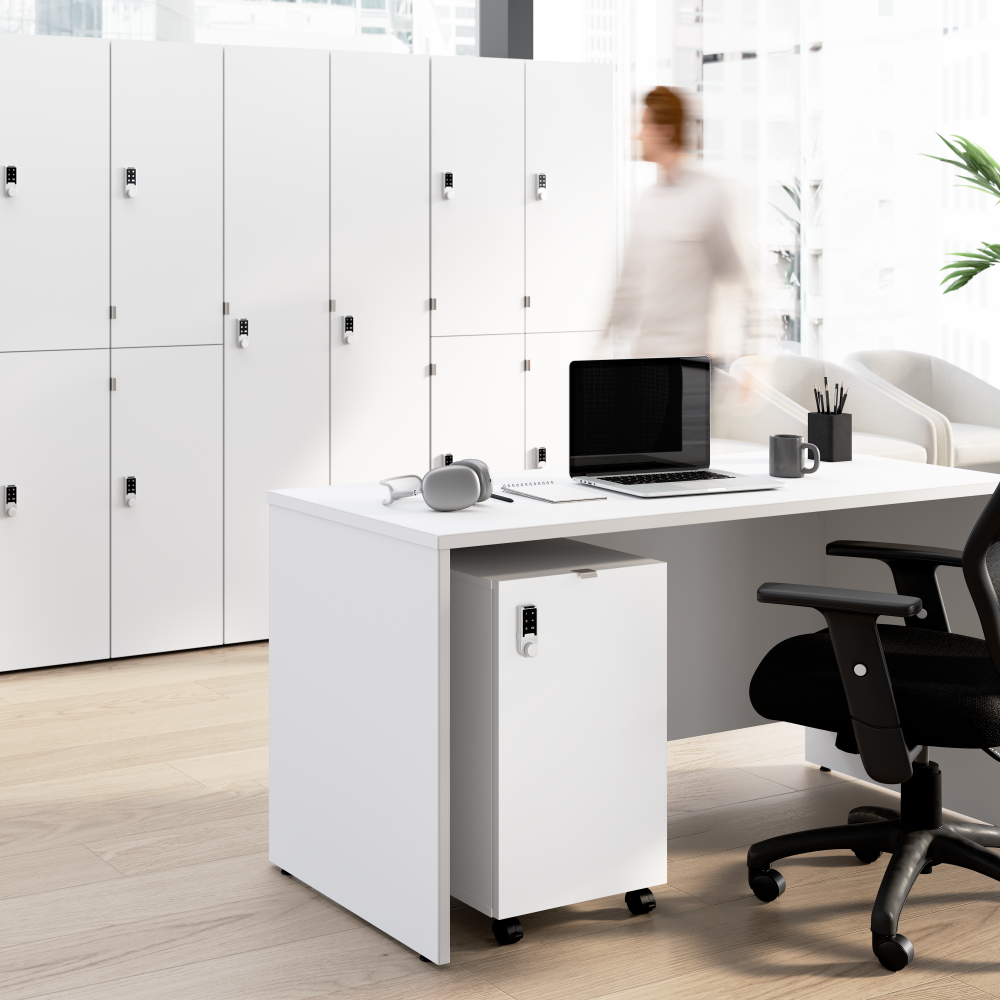 Shop Bush Business Furniture Assure Mobile File Cabinet with Drawers and Keypad Lock, Image 03, AUS216WHSU, #color_white