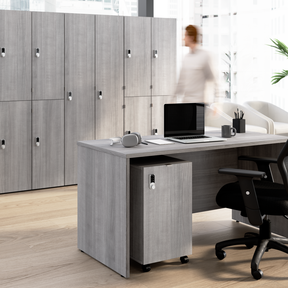 Shop Bush Business Furniture Assure Mobile File Cabinet with Drawers and Keypad Lock, Image 03, AUS216PGSU, #color_platinum gray