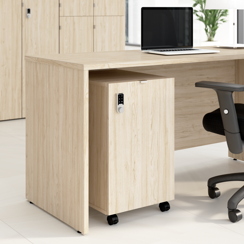 Shop Bush Business Furniture Assure Mobile File Cabinet with Drawers and Keypad Lock, Image 02, AUS216NESU, #color_natural elm