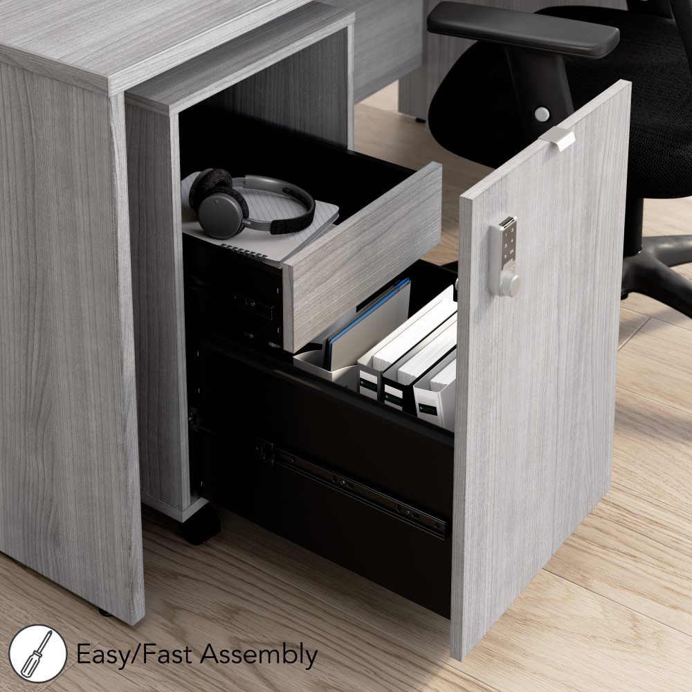 Shop Bush Business Furniture Assure Mobile File Cabinet with Drawers and Keypad Lock, Image 05, AUS216PGSU, #color_platinum gray
