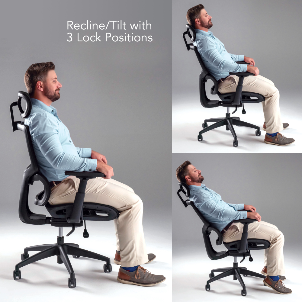 Shop Bush Business Furniture Align High Back Ergonomic Office Chair with Lumbar Support, Image 09, CH3803BLF-03, #color_black nylon mesh
