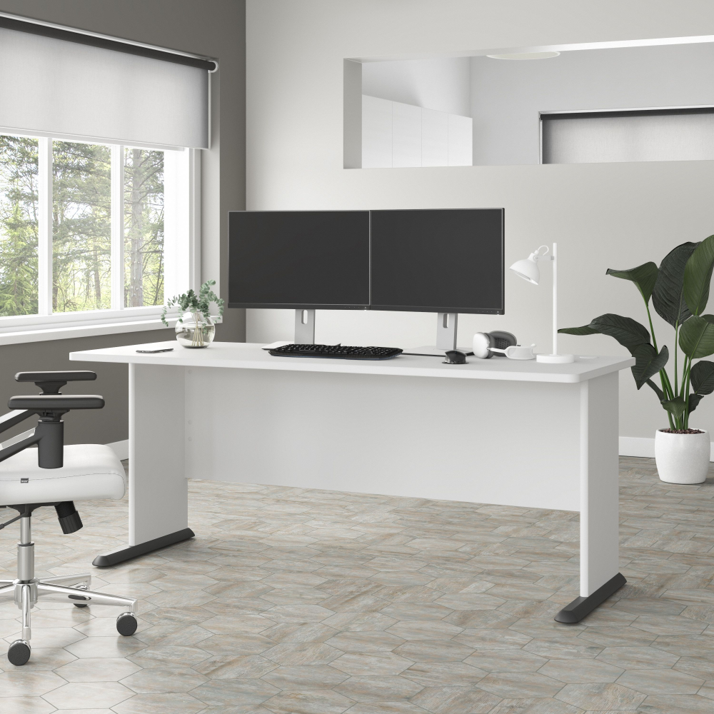 Shop Bush Business Furniture Studio A 72W Computer Desk, Image 02, SDD172WH, #color_white
