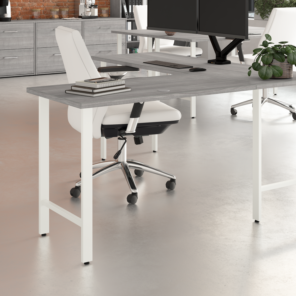 Shop Bush Business Furniture Hustle 42W x 24D Desk Return with Metal Legs, Image 02, HUR142PG, #color_platinum gray