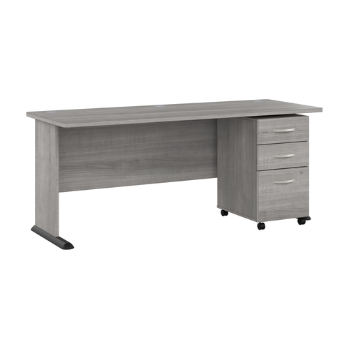 Shop Bush Business Furniture Studio A 72W Computer Desk with 3 Drawer Mobile File Cabinet, Image 01, STA004PGSU, #color_platinum gray