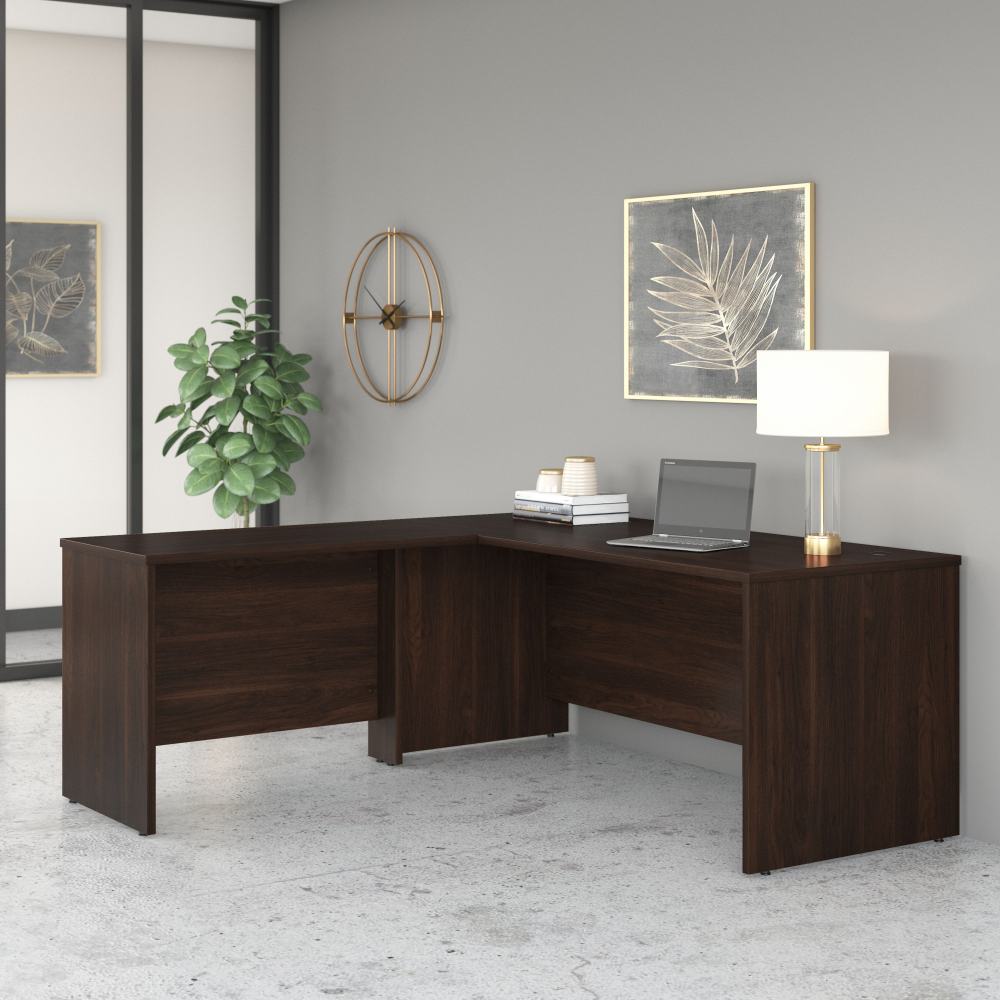 Shop Bush Business Furniture Studio C 72W x 30D L Shaped Desk with 42W Return, Image 02, STC049BW, #color_black walnut
