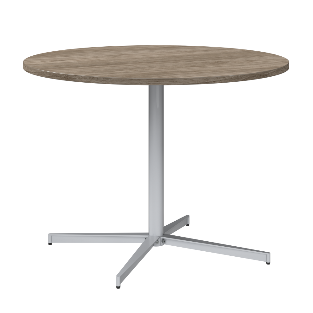Shop Bush Business Furniture 42-inch Round Conference Table with Metal Base, Image 01, 99XTB42RMH, #color_modern hickory/cool gray metallic