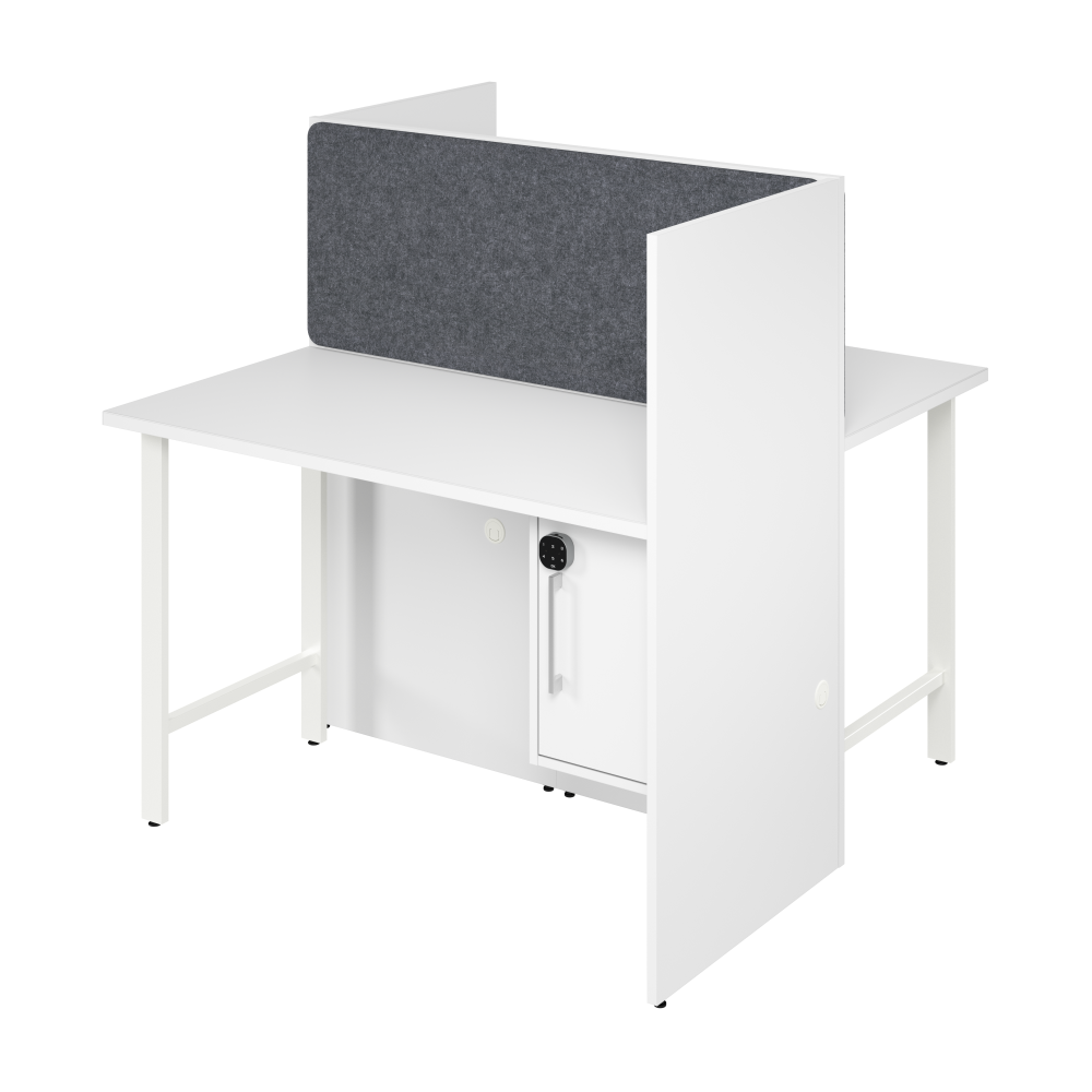 Shop Bush Business Furniture Hustle 48-inch 2 Person Office Cubicles with Locking Storage and Large Tackboards, Image 01, HUS020WH, #color_white