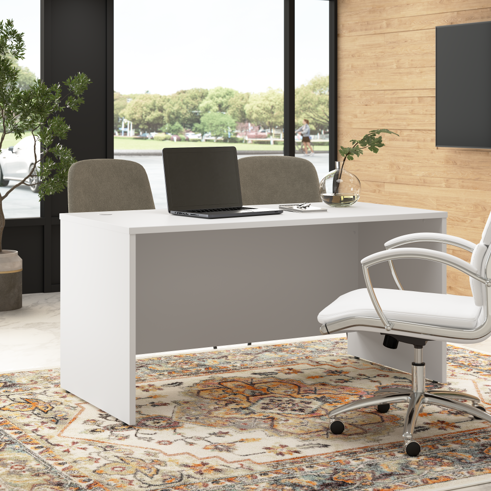 Shop Bush Business Furniture Hampton Heights 60W x 30D Office Desk, Image 02, HHD560WH-Z, #color_white