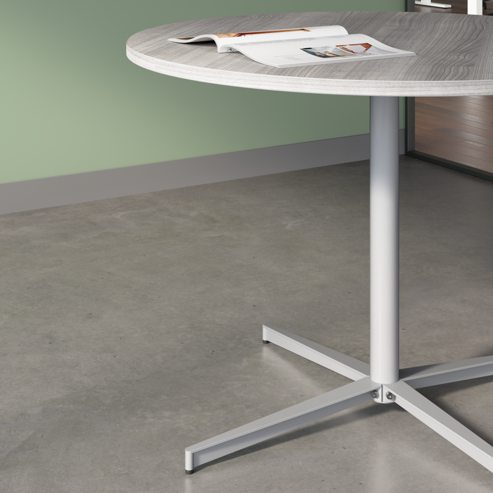 Shop Bush Business Furniture 42-inch Round Conference Table with Metal Base, Image 04, 99XTB42RPG, #color_platinum gray/cool gray metallic