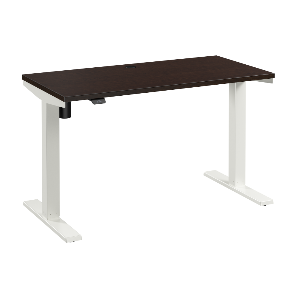 Shop Bush Business Furniture Move 40 Series 48W x 24D Electric Height Adjustable Standing Desk, Image 01, M4S4824MRWK, #color_mocha cherry/white powder coat