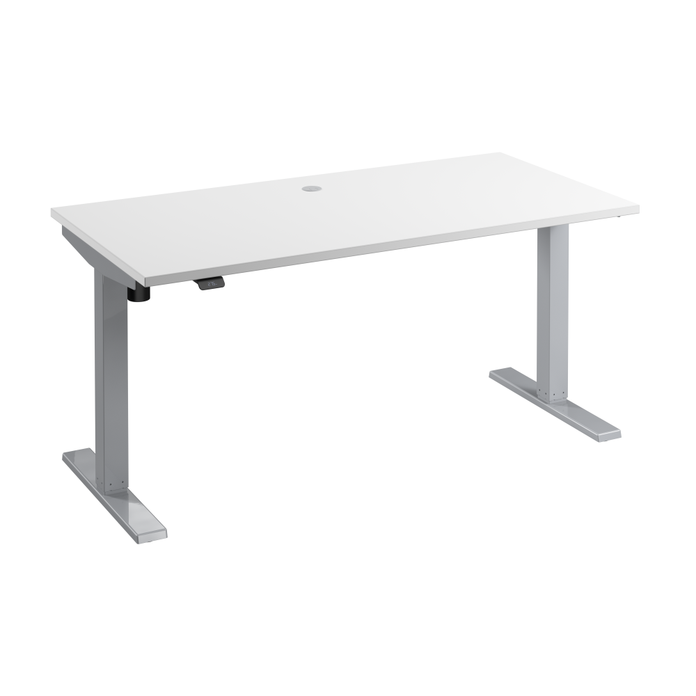 Shop Bush Business Furniture Move 40 Series 60W x 30D Electric Height Adjustable Standing Desk, Image 01, M4S6030WHSK, #color_white/cool gray metallic