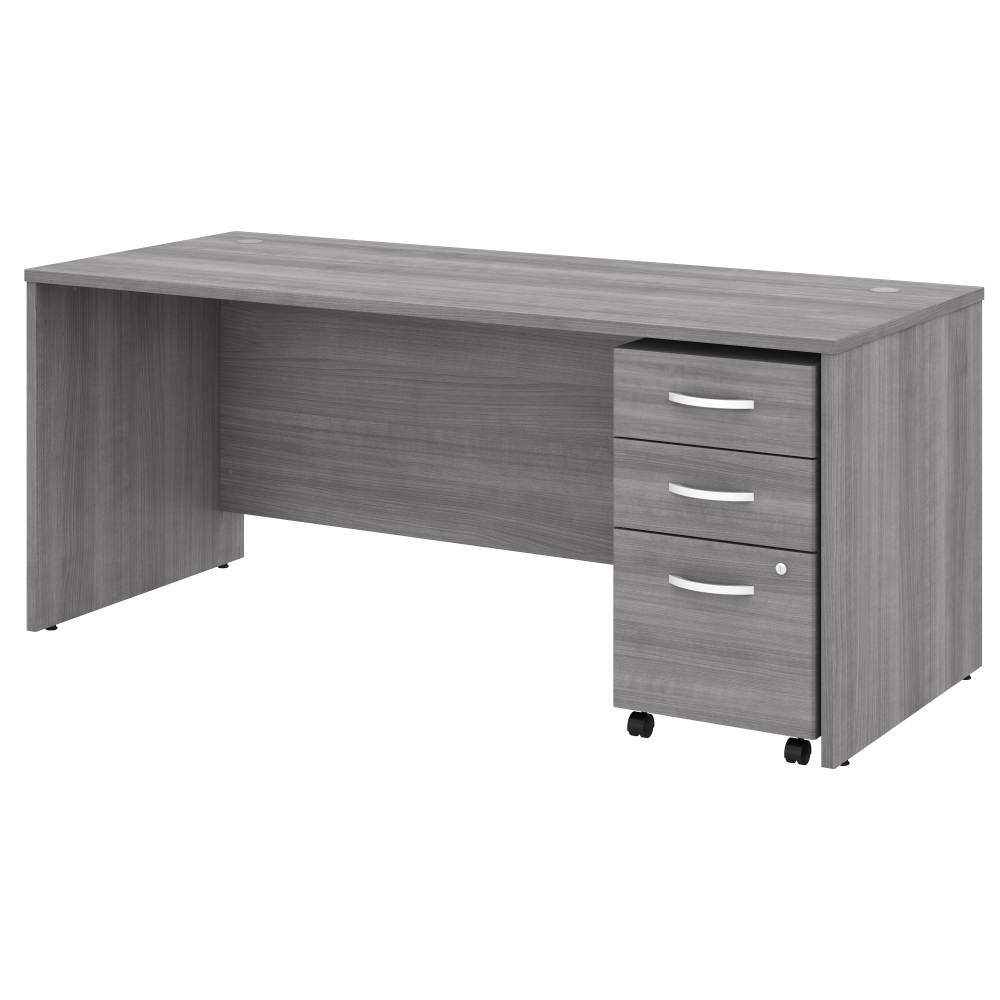 Shop Bush Business Furniture Studio C 72W x 30D Office Desk with Mobile File Cabinet, Image 01, STC013PGSU, #color_platinum gray