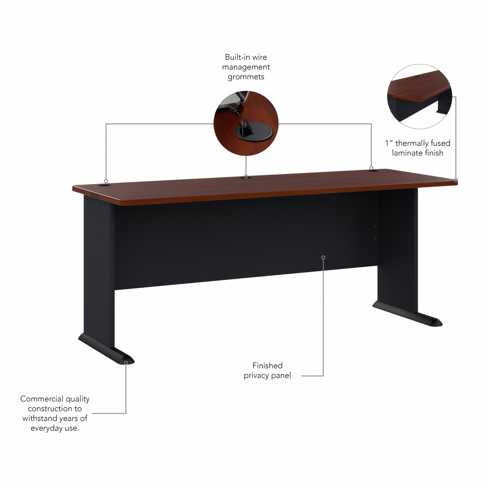Shop Bush Business Furniture Series A 72W Desk, Image 07, WC94472, #color_hansen cherry/galaxy