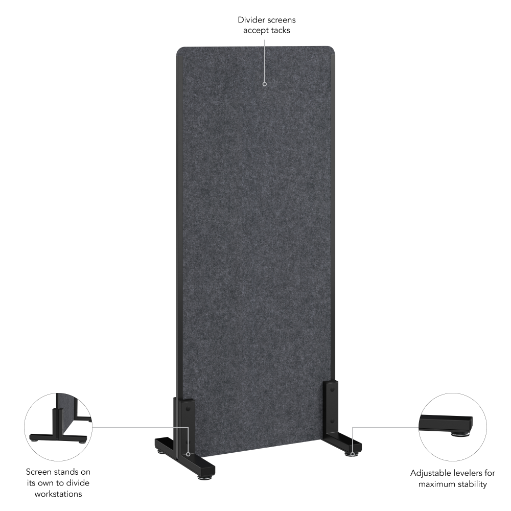 Shop Bush Business Furniture 24W x 55H Freestanding Privacy Screen, Image 05, PSP224CL-03, #color_cool charcoal
