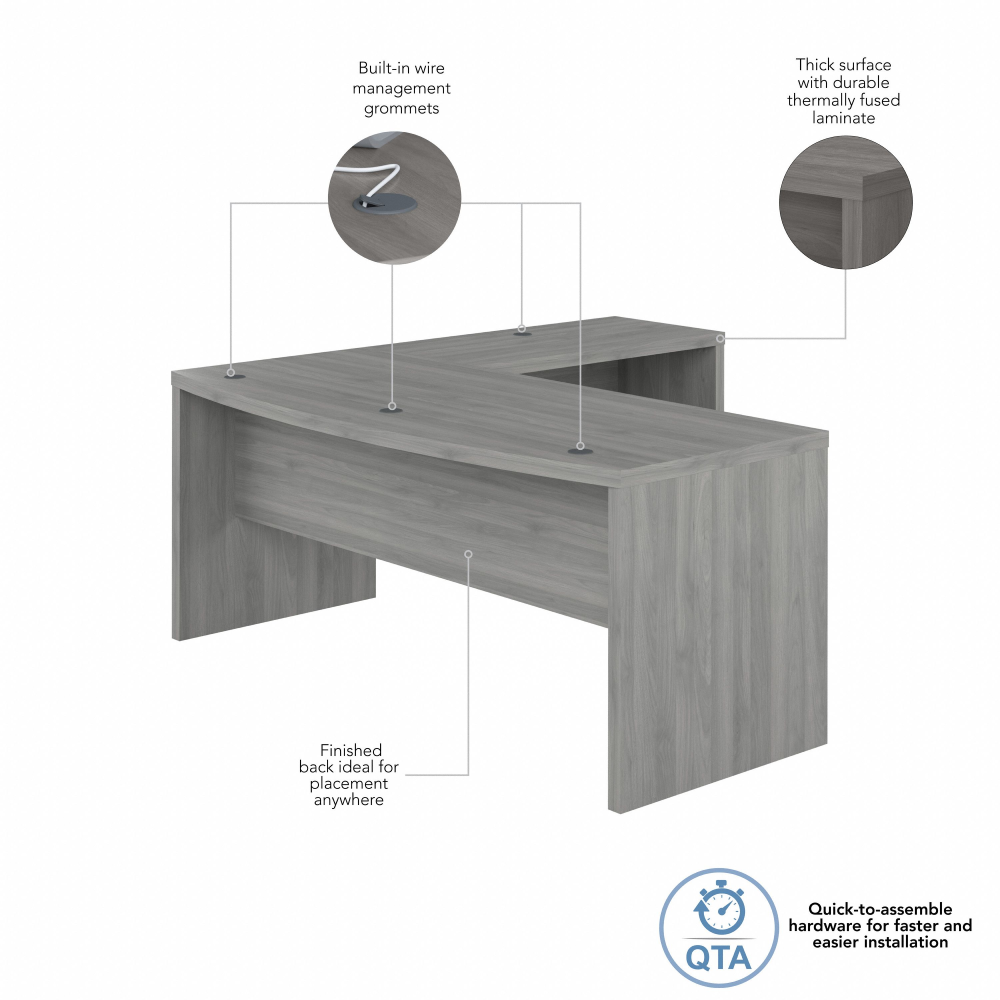 Shop Bush Business Furniture Echo 72W Bow Front L Shaped Desk, Image 06, ECH053MG, #color_modern gray