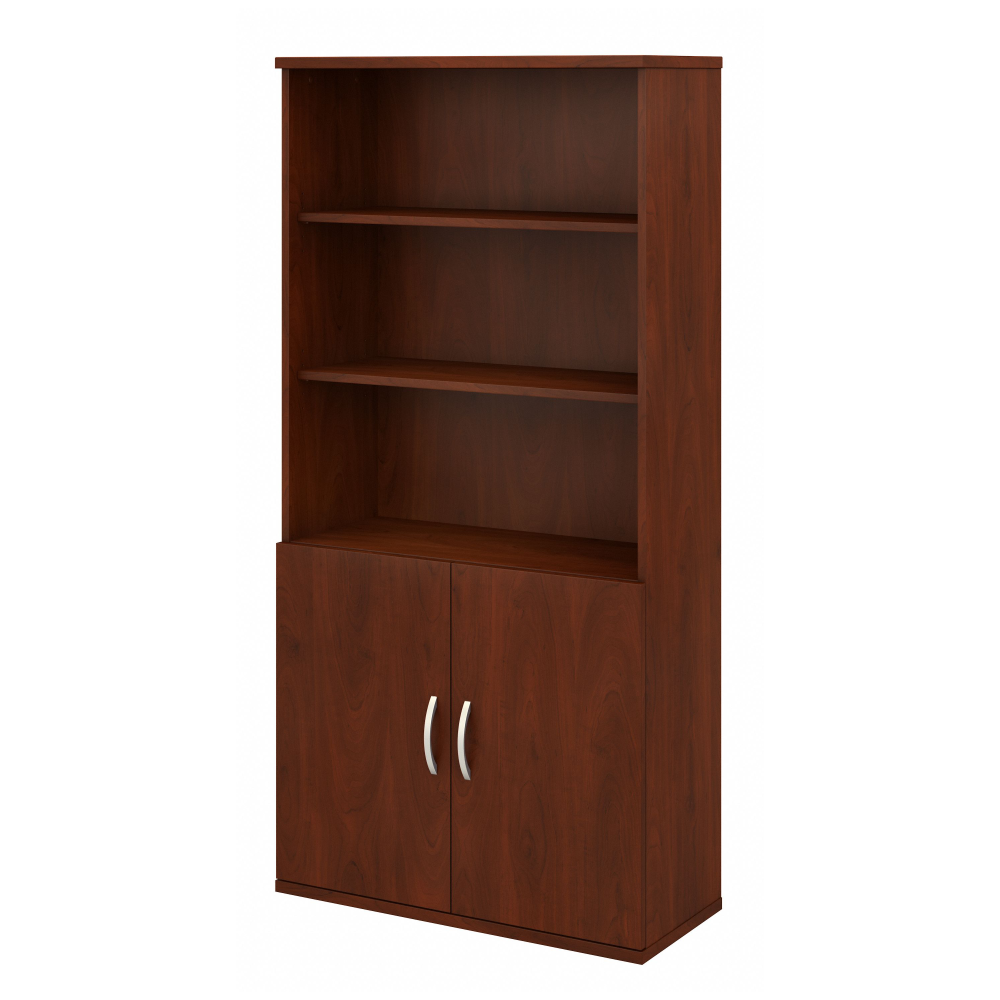 Shop Bush Business Furniture Studio C Tall 5 Shelf Bookcase with Doors, Image 01, STC015HC, #color_hansen cherry