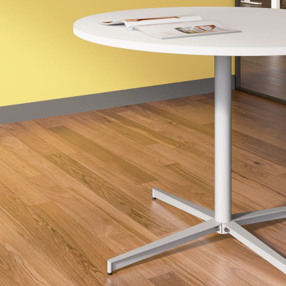 Shop Bush Business Furniture 42-inch Round Conference Table with Metal Base, Image 04, 99XTB42RWH, #color_white/cool gray metallic