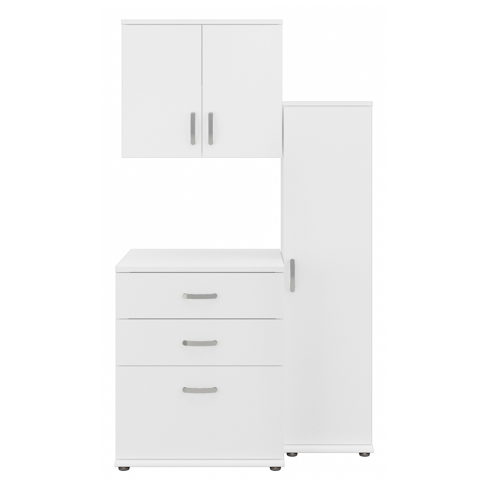 Shop Bush Business Furniture Universal 44W 3 Piece Modular Storage Set with Floor and Wall Cabinets, Image 01, UNS005WH, #color_white