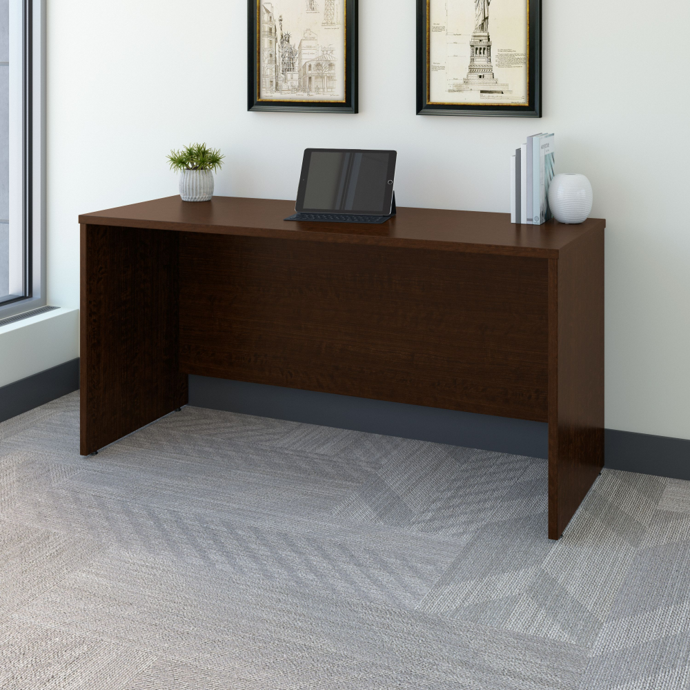 Shop Bush Business Furniture Series C 60W x 24D Credenza Desk, Image 02, WC12961, #color_mocha cherry