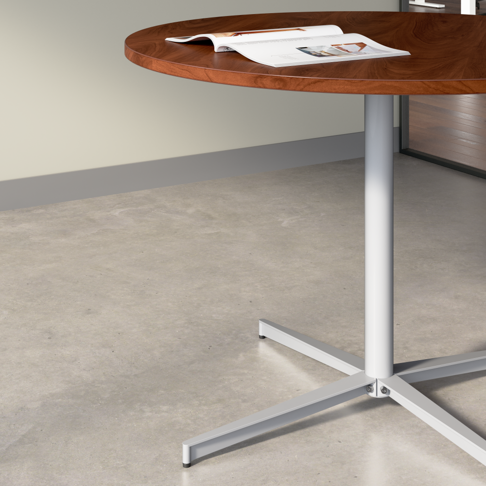 Shop Bush Business Furniture 42-inch Round Conference Table with Metal Base, Image 04, 99XTB42RHC, #color_hansen cherry/cool gray metallic