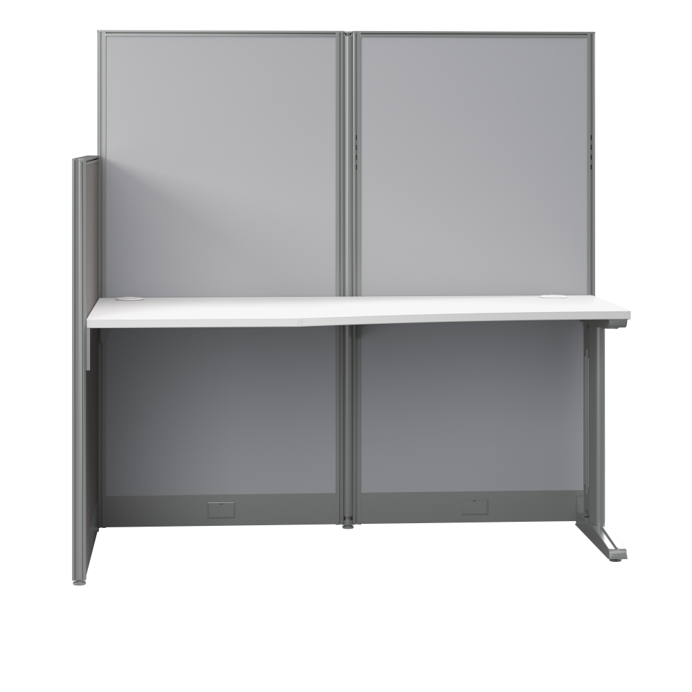 Shop Bush Business Furniture Office in an Hour 65W x 33D Straight Cubicle Desk, Image 03, WC36192-03K, #color_pure white