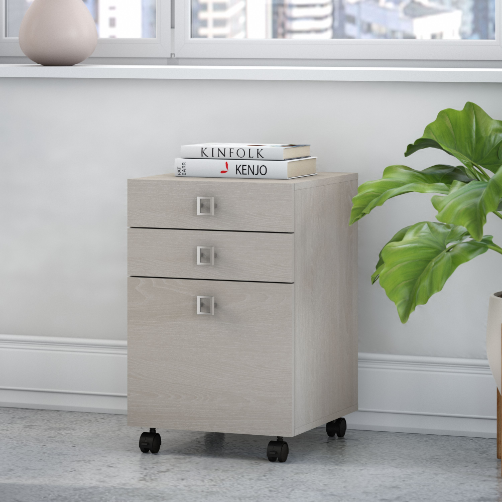 Shop Bush Business Furniture Echo 3 Drawer Mobile File Cabinet, Image 02, KI60201-03, #color_gray sand