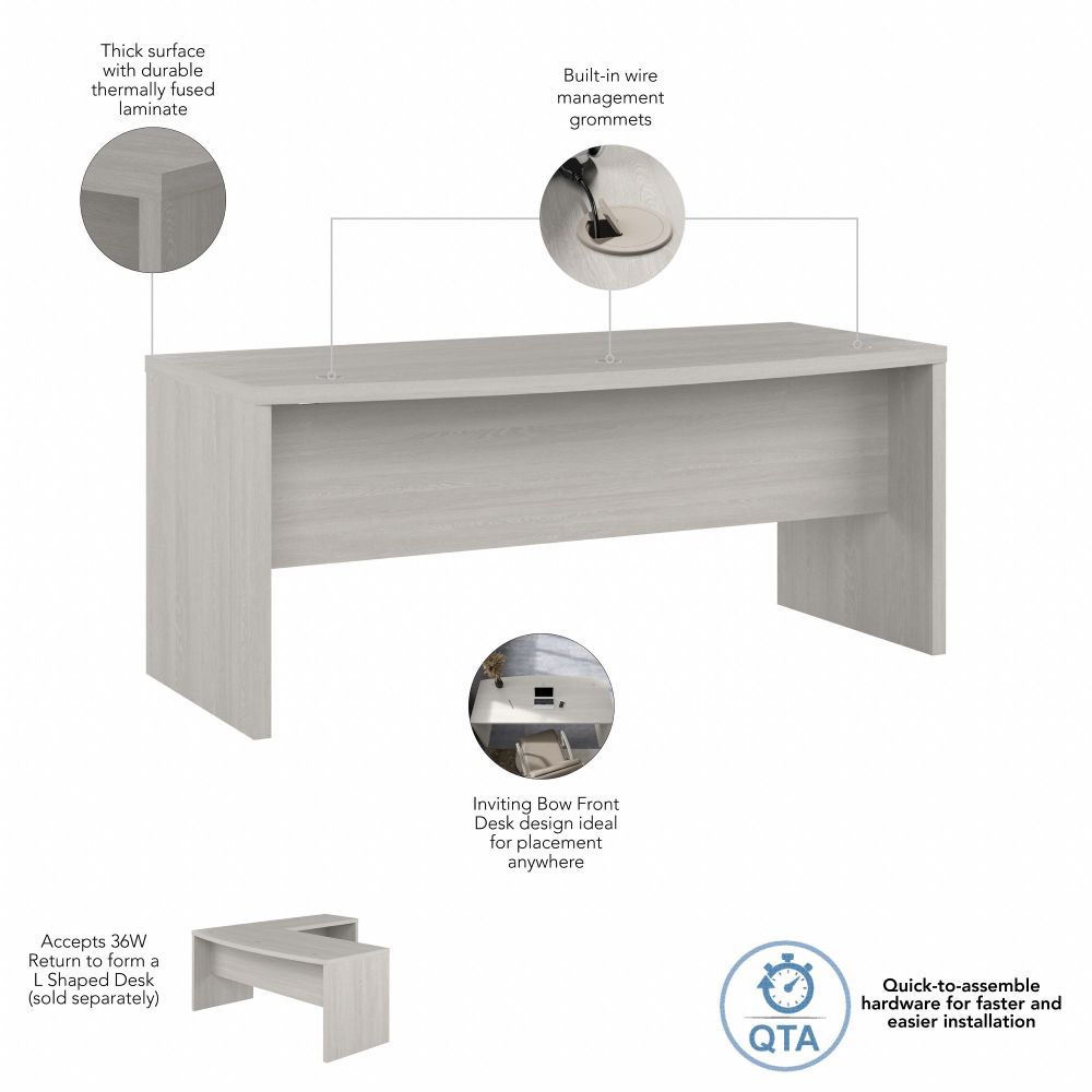 Shop Bush Business Furniture Echo 72W Bow Front Desk, Image 07, KI60209-03, #color_gray sand