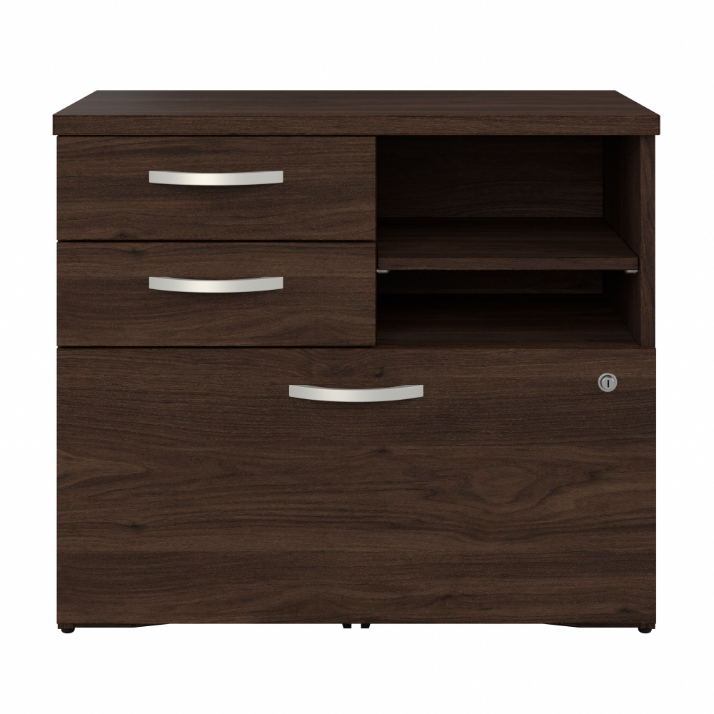Shop Bush Business Furniture Studio C Office Storage Cabinet with Drawers and Shelves, Image 03, SCF130BWSU, #color_black walnut