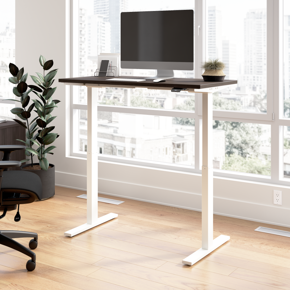 Shop Bush Business Furniture Move 60 Series 48W x 24D Electric Height Adjustable Standing Desk, Image 02, M6S4824SGWK, #color_storm gray/white powder coat