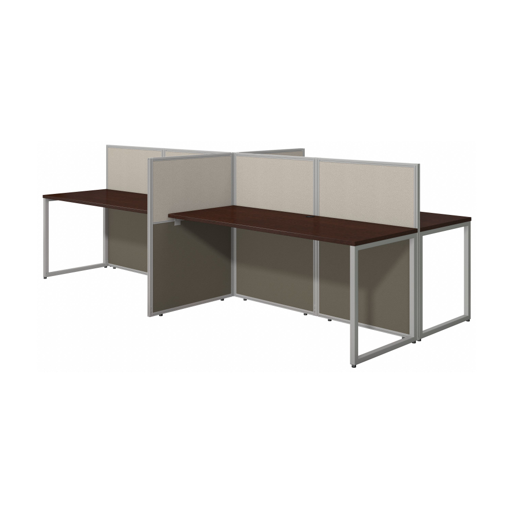 Shop Bush Business Furniture Easy Office 60W 4 Person Cubicle Desk Workstation with 45H Panels, Image 01, EOD660MR-03K, #color_mocha cherry