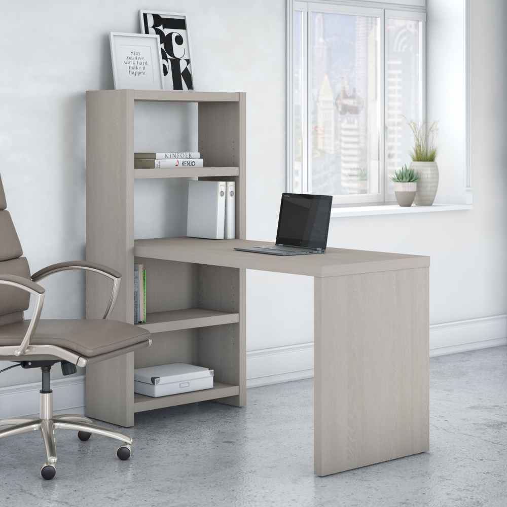 Shop Bush Business Furniture Echo 56W Bookcase Desk, Image 02, KI60207-03, #color_gray sand