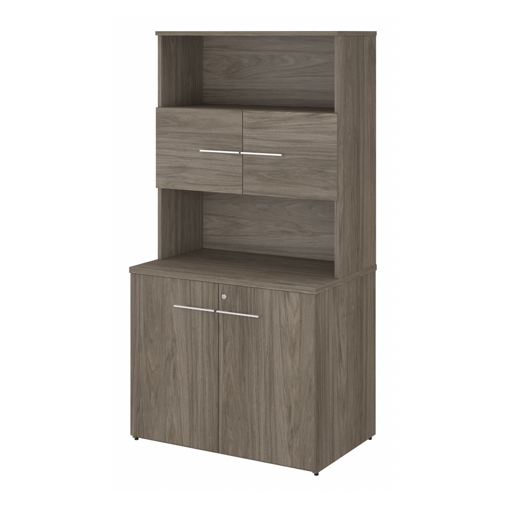 Shop Bush Business Furniture Office 500 36W Tall Storage Cabinet with Doors and Shelves, Image 01, OF5008MHSU, #color_modern hickory