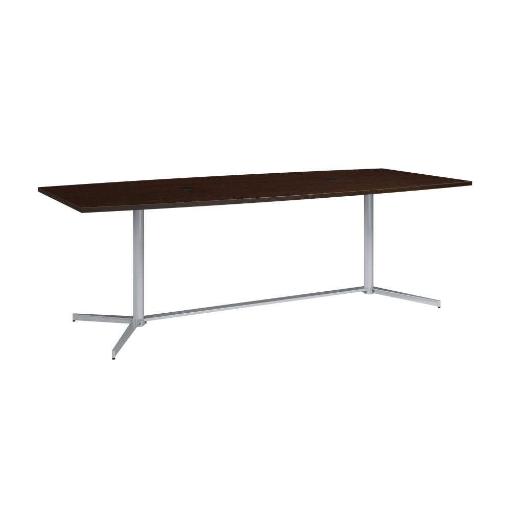 Shop Bush Business Furniture 96-inch Office Conference Table with Metal Base, Image 01, 99TBM96MRSVK, #color_mocha cherry/silver