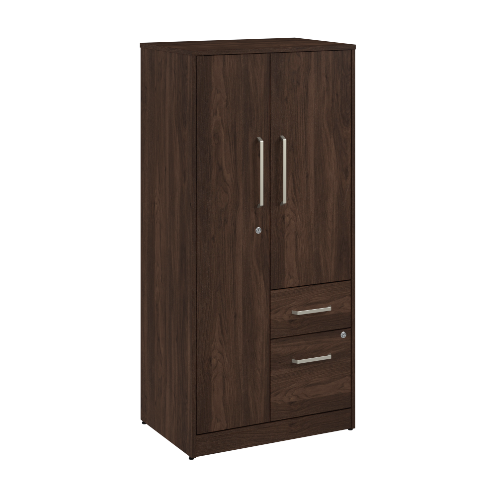 Shop Bush Business Furniture Vista Wardrobe Cabinet with Drawers, Image 01, VSS130BWK, #color_black walnut