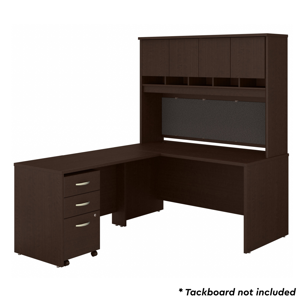Shop Bush Business Furniture Series C 60W L Shaped Desk with Hutch and Mobile File Cabinet, Image 03, SRC147MRSU, #color_mocha cherry