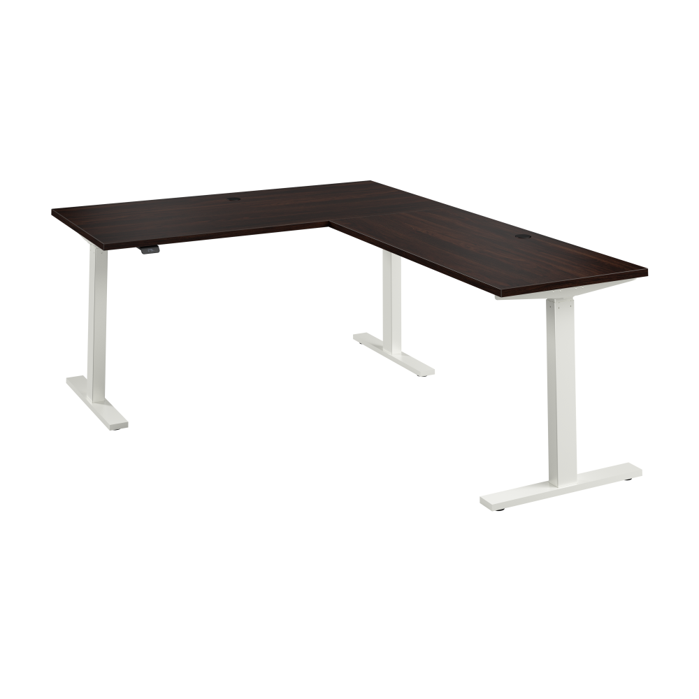 Shop Bush Business Furniture Move 60 Series 60W Height Adjustable L Shaped Standing Desk, Image 01, M6SL6078BWWK, #color_black walnut/white powder coat