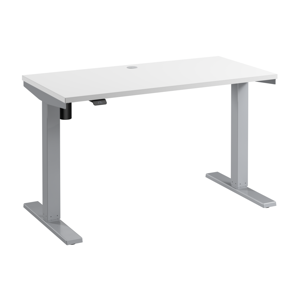 Shop Bush Business Furniture Move 40 Series 48W x 24D Electric Height Adjustable Standing Desk, Image 01, M4S4824WHSK, #color_white/cool gray metallic
