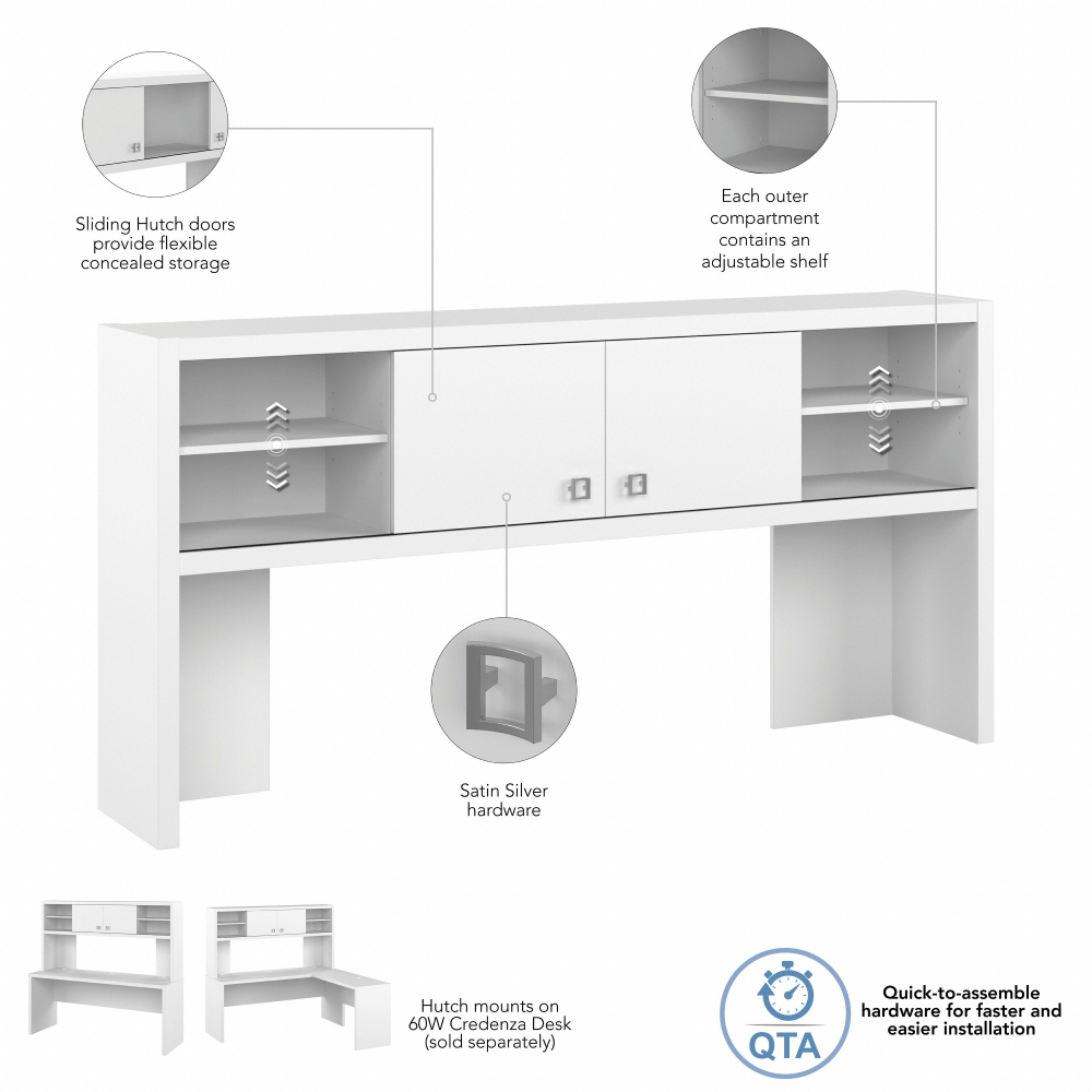 Shop Bush Business Furniture Echo 72W Desk Hutch, Image 08, KI60111-03, #color_pure white