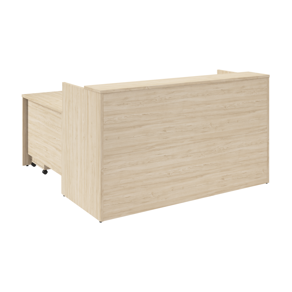 Shop Bush Business Furniture Arrive 72W x 72D L Shaped Reception Desk with Shelf and Mobile File Cabinet, Image 03, ARV007NE, #color_natural elm
