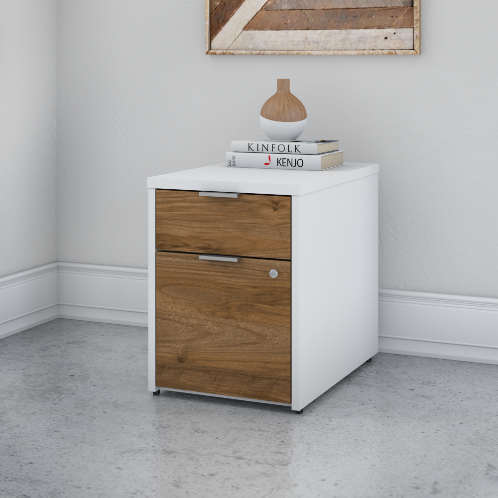 Shop Bush Business Furniture Jamestown 2 Drawer File Cabinet - Assembled, Image 02, JTF116FWWHSU, #color_fresh walnut/white