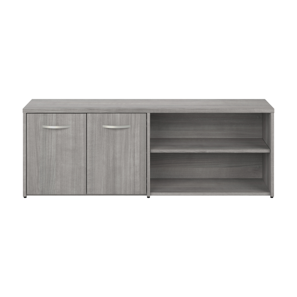Shop Bush Business Furniture Hybrid Low Storage Cabinet with Doors and Shelves, Image 03, HYS160PG-Z, #color_platinum gray
