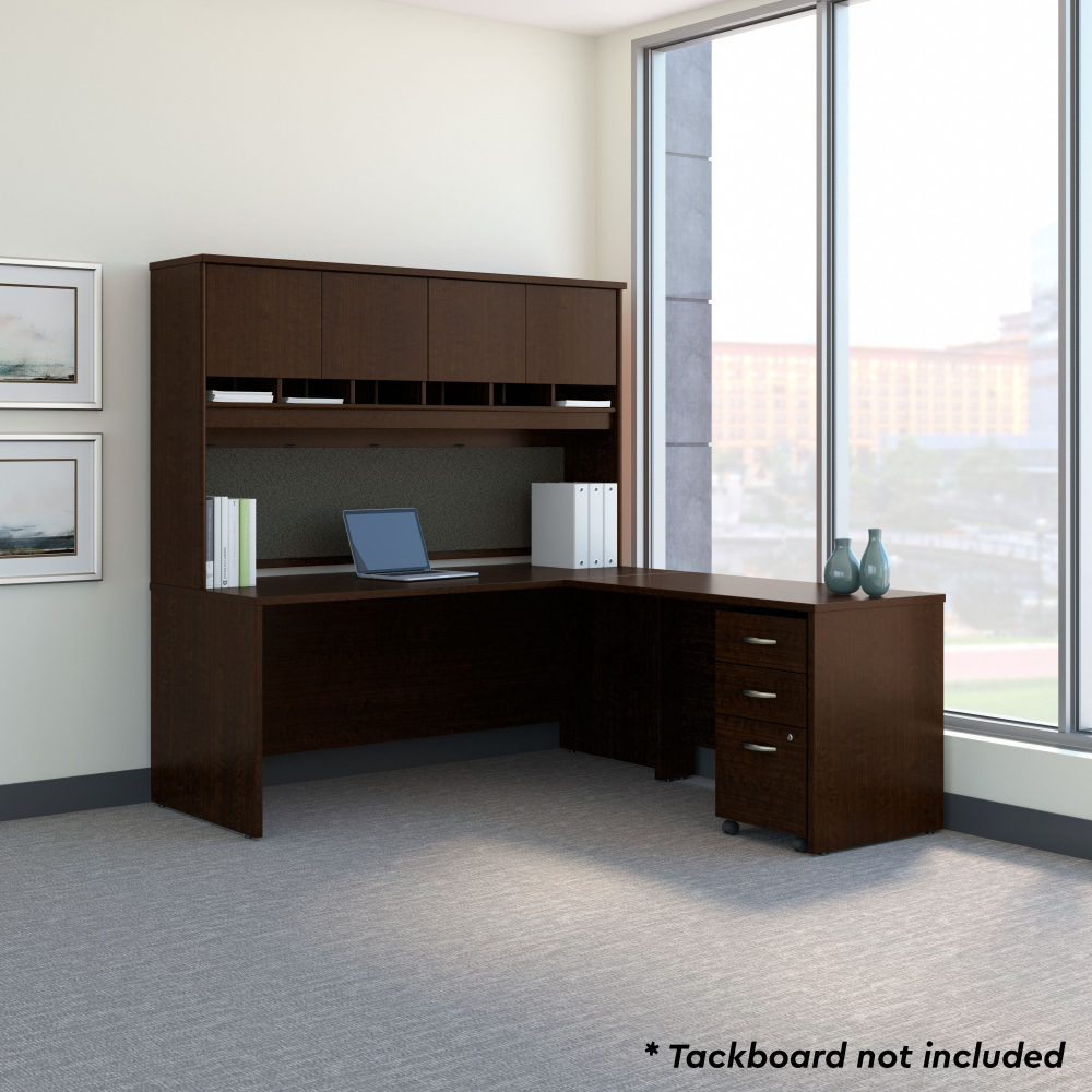 Shop Bush Business Furniture Series C 72W L Shaped Desk with Hutch and Mobile File Cabinet, Image 02, SRC0018MRSU, #color_mocha cherry