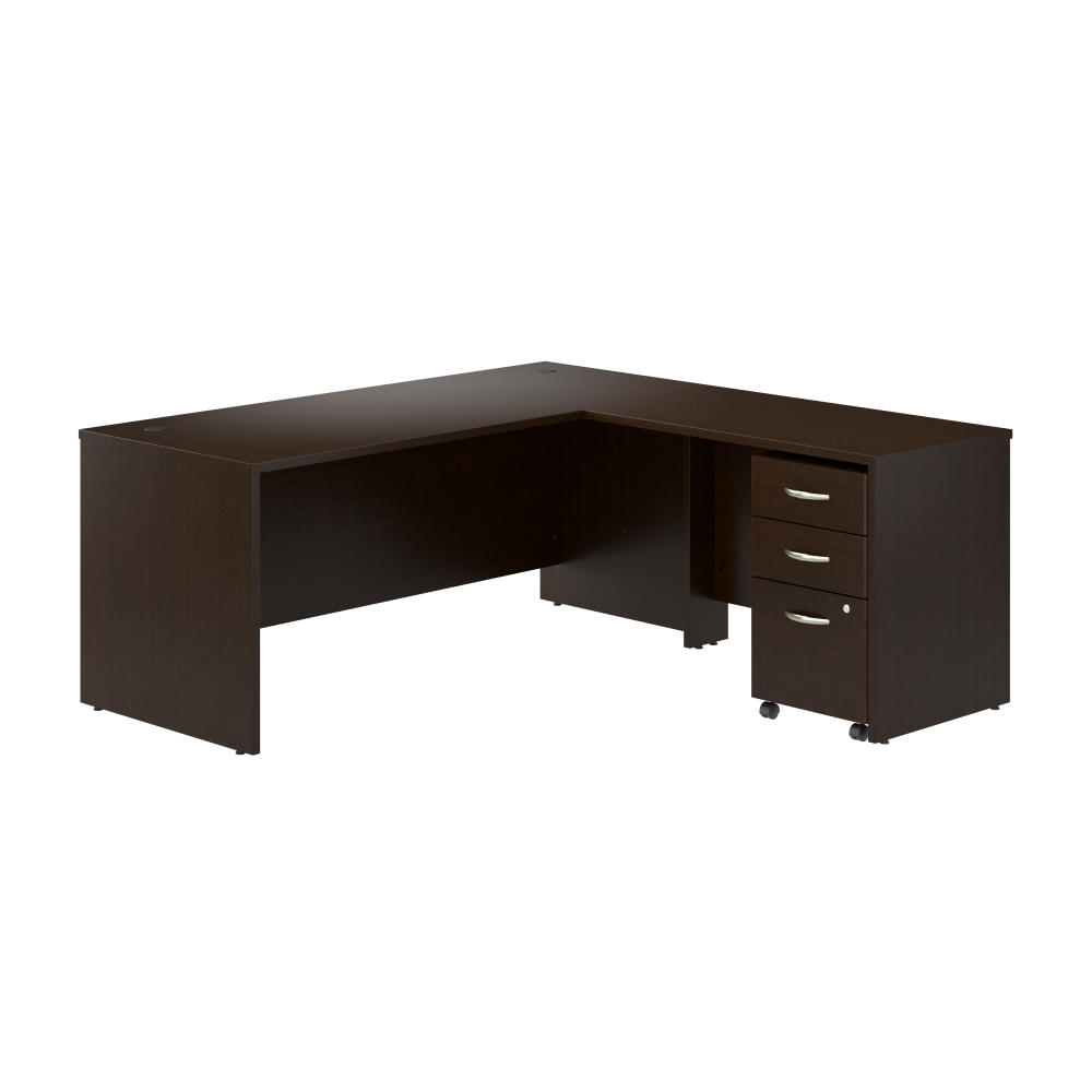 Shop Bush Business Furniture Series C 72W L Shaped Desk with 42W Return and Mobile File Cabinet, Image 01, SRC166MRSU, #color_mocha cherry