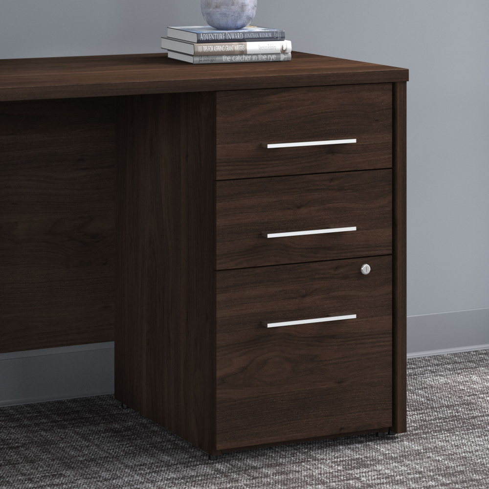 Shop Bush Business Furniture Office 500 16W 3 Drawer File Cabinet - Assembled, Image 02, OFF116BWSU, #color_black walnut
