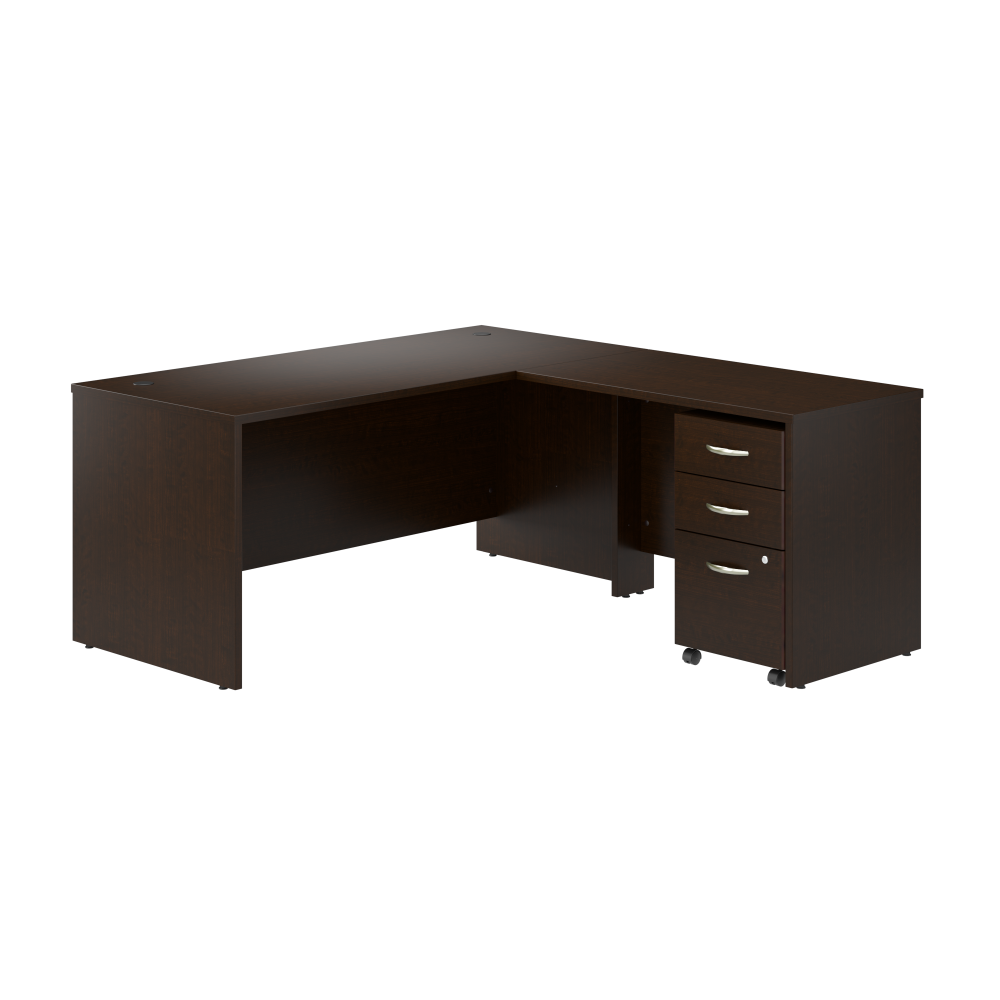 Shop Bush Business Furniture Series C 66W L Shaped Desk with 42W Return and Mobile File Cabinet, Image 01, SRC165MRSU, #color_mocha cherry