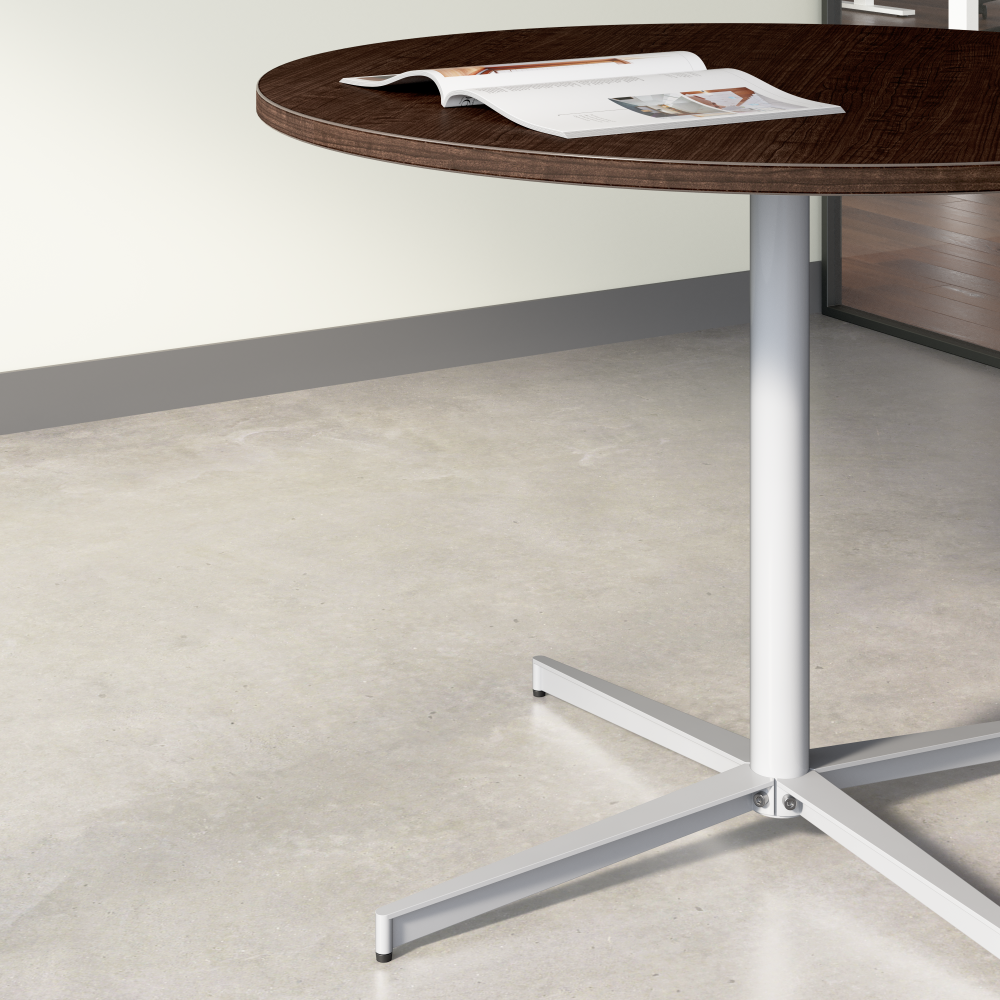 Shop Bush Business Furniture 42-inch Round Conference Table with Metal Base, Image 04, 99XTB42RMR, #color_mocha cherry/cool gray metallic