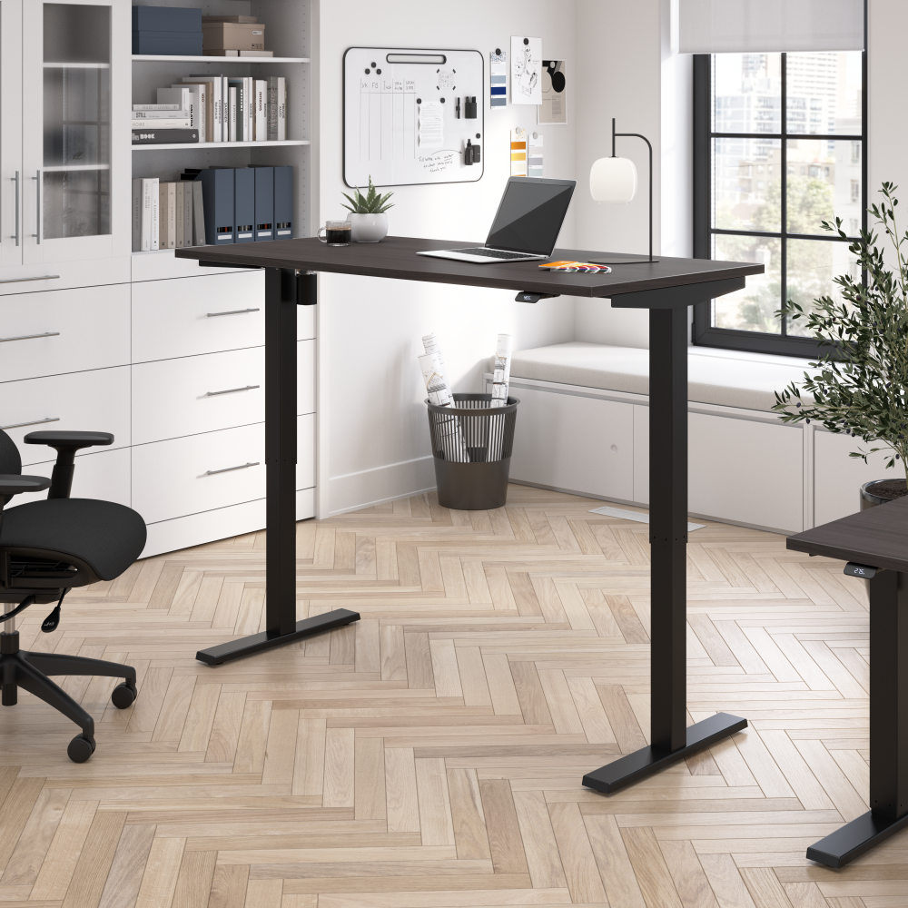 Shop Bush Business Furniture Move 40 Series 60W x 30D Electric Height Adjustable Standing Desk, Image 02, M4S6030SGBK, #color_storm gray/black powder coat