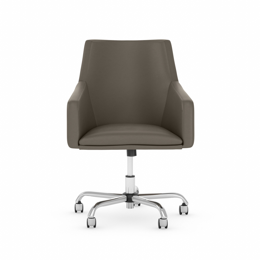 Shop Bush Business Furniture London Mid Back Leather Box Chair, Image 01, CH2401WGL-03, #color_washed gray leather