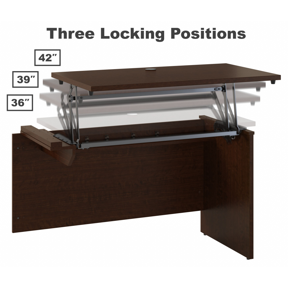 Shop Bush Business Furniture Series C 60W x 43D Right Hand 3 Position Sit to Stand L Shaped Desk with Mobile File Cabinet, Image 08, SRC128MRSU, #color_mocha cherry